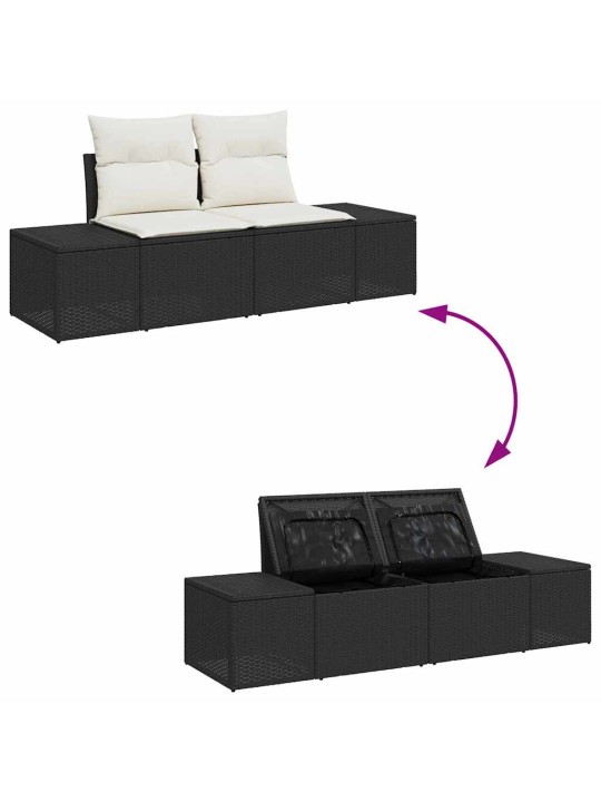 Aia diivanikomplekt padjaga 8 tk must ja kreem 55 x 55 x 37 cm
