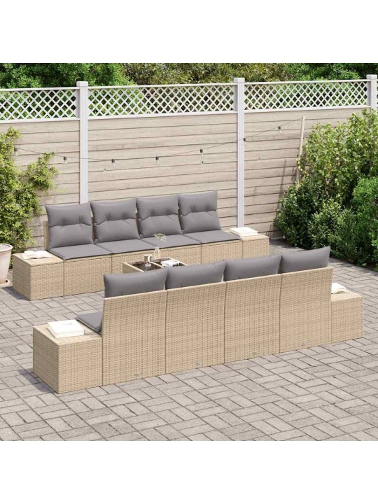 Aia diivanikomplekt padjaga 7 tk beež ja hall 55 x 55 x 37 cm