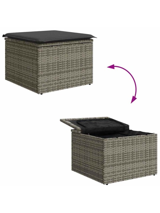Aia diivanikomplekt 4 tk hall polü rattan, pulberkattega teras