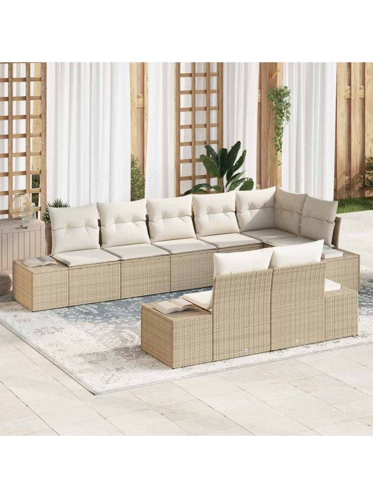 Aia diivanikomplekt 8 tk beež ja kreemjas 319 x 154 x 85 cm