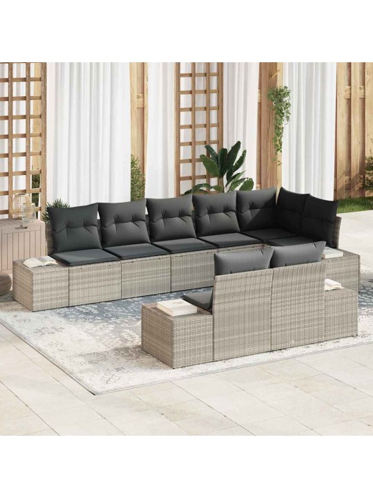 Aia diivanikomplekt padjaga 8 tk helehall 319 x 154 x 85 cm