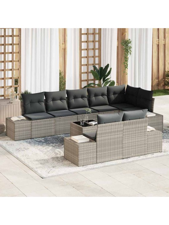 Aia diivanikomplekt padjaga 9 tk helehall 319 x 154 x 85 cm