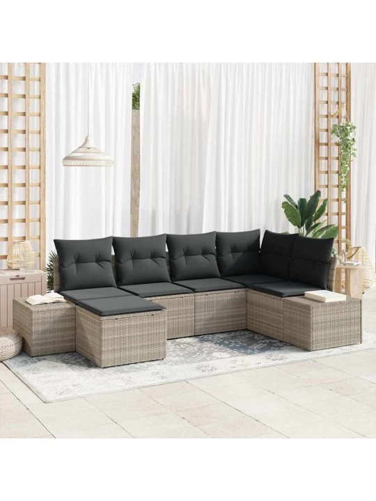 Aia diivanikomplekt padjaga 6 tk helehall 264 x 154 x 85 cm