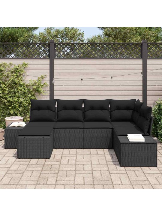 Aia diivanikomplekt 6 tk must 264 x 154 x 85 cm polürooster