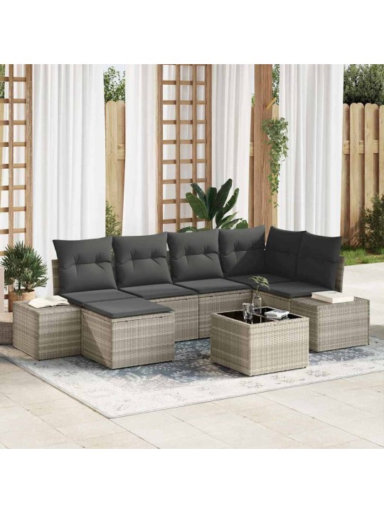 Aia diivanikomplekt padjaga 7 tk helehall 264 x 154 x 85 cm