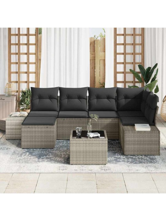 Aia diivanikomplekt padjaga 7 tk helehall 264 x 154 x 85 cm
