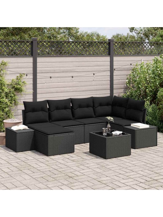 Aia diivanikomplekt 7 tk must 264 x 154 x 85 cm polürooster