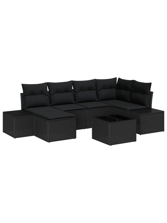 Aia diivanikomplekt 7 tk must 264 x 154 x 85 cm polürooster