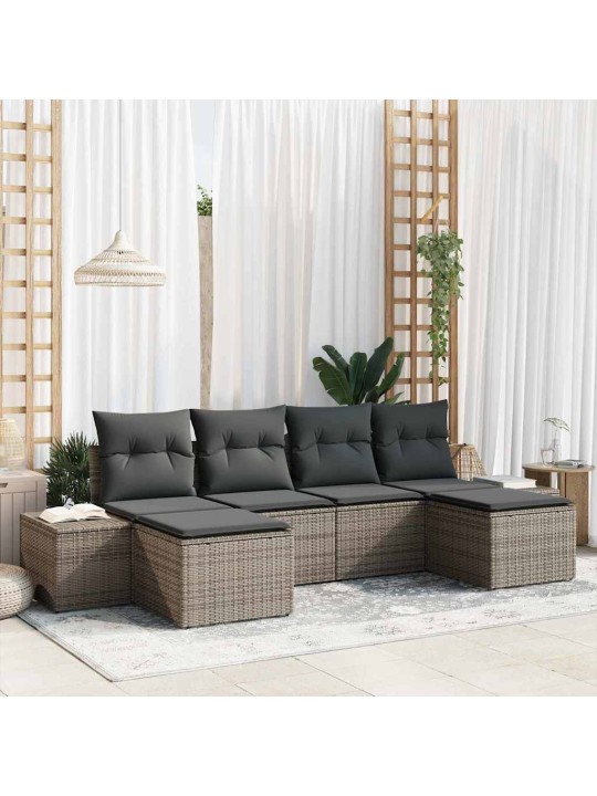Aia diivanikomplekt 6 tk hall 184 x 62 x 85 cm polürooster