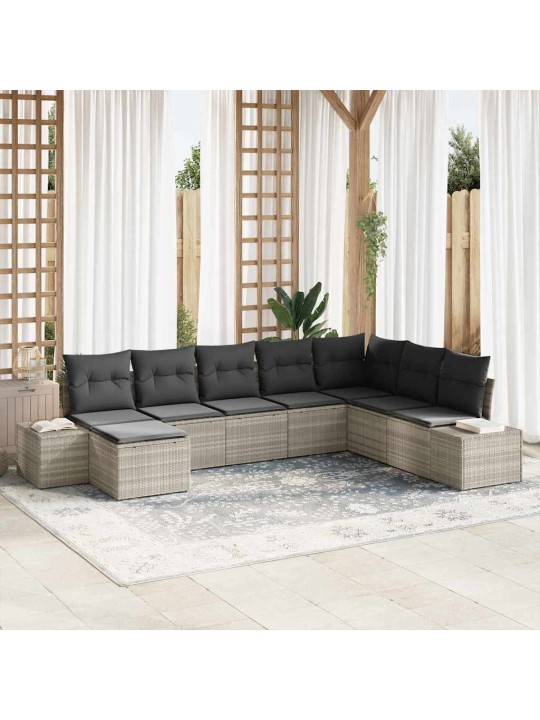 Aia diivanikomplekt padjaga 8 tk helehall 319 x 209 x 85 cm