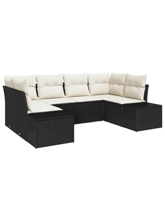 Aia diivanikomplekt 6 tk must ja kreemjas 234 x 154 x 85 cm