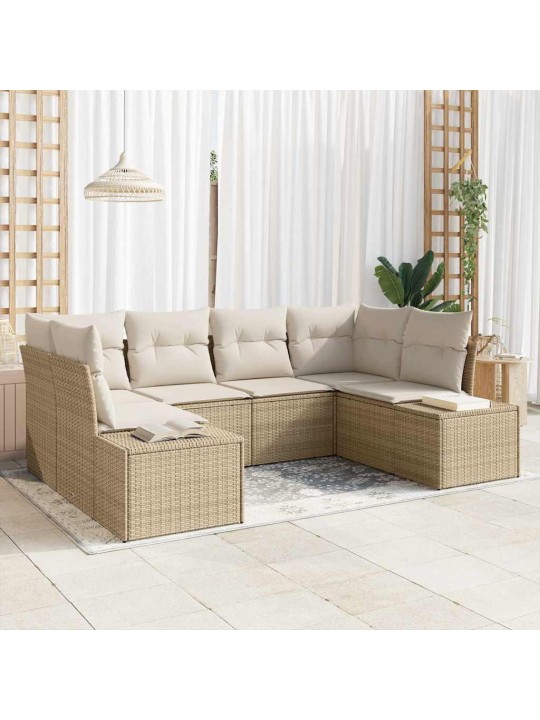 Aia diivanikomplekt 6 tk beež ja kreemjas 234 x 154 x 85 cm