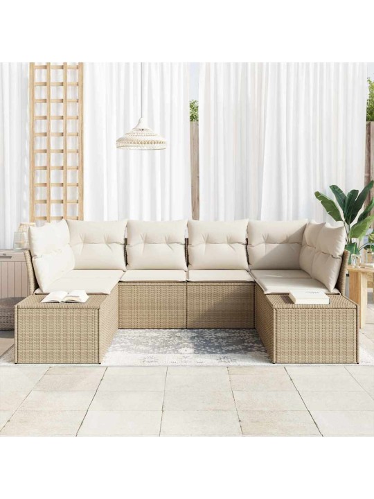 Aia diivanikomplekt 6 tk beež ja kreemjas 234 x 154 x 85 cm