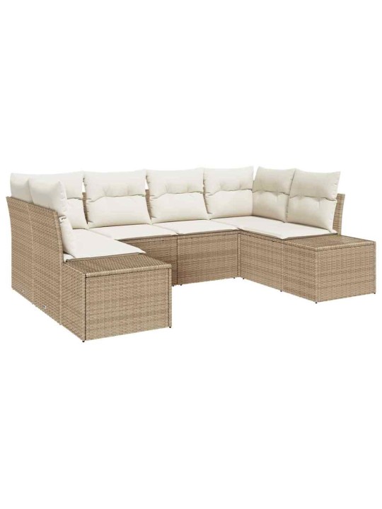 Aia diivanikomplekt 6 tk beež ja kreemjas 234 x 154 x 85 cm