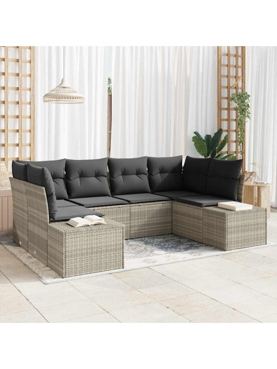 Aia diivanikomplekt padjaga 6 tk helehall 234 x 154 x 85 cm