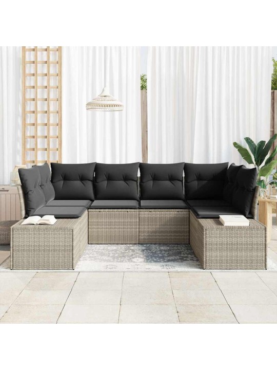 Aia diivanikomplekt padjaga 6 tk helehall 234 x 154 x 85 cm