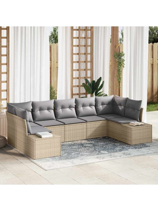 Aia diivanikomplekt 7 tk beež ja helehall 289 x 154 x 85 cm