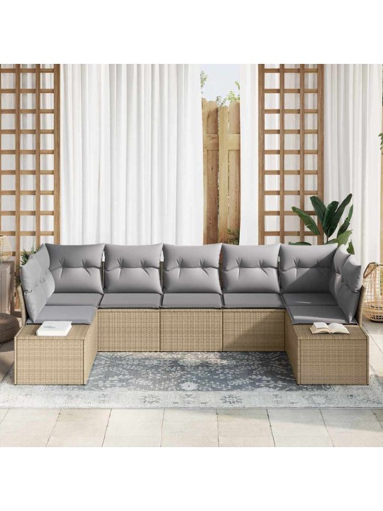Aia diivanikomplekt 7 tk beež ja helehall 289 x 154 x 85 cm