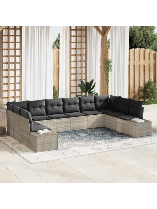 Aia diivanikomplekt padjaga 10 tk helehall 344 x 209 x 85 cm
