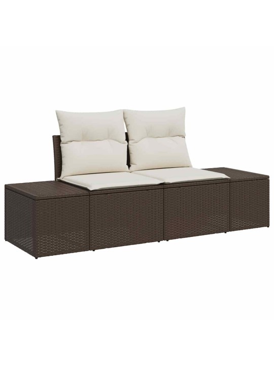Aia diivanikomplekt 11 tk pruun ja kreemjas 344 x 209 x 85 cm