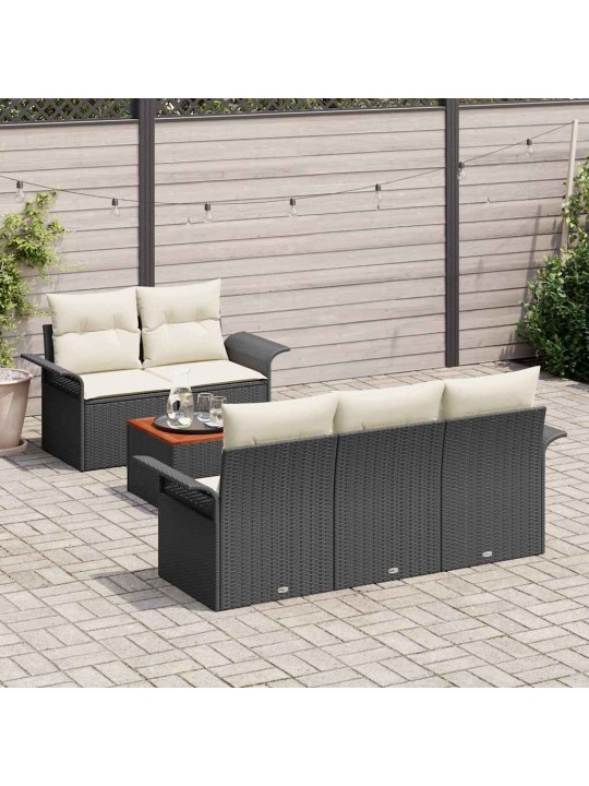 Aia diivanikomplekt padjaga 6 tk must ja kreem 55 x 55 x 37 cm