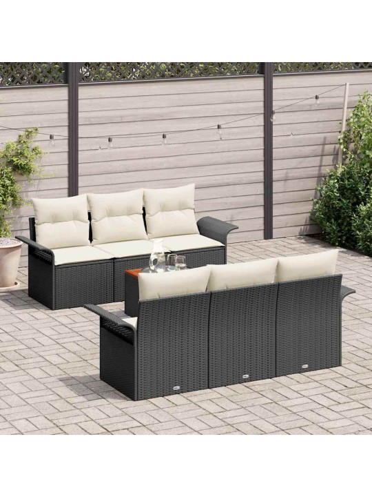 Aia diivanikomplekt padjaga 7 tk must ja kreem 55 x 55 x 37 cm