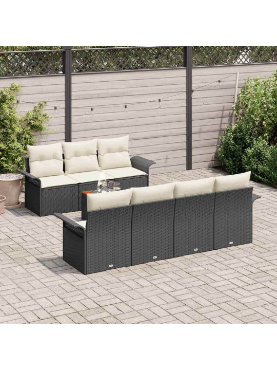 Aia diivanikomplekt padjaga 8 tk must ja kreem 55 x 55 x 37 cm