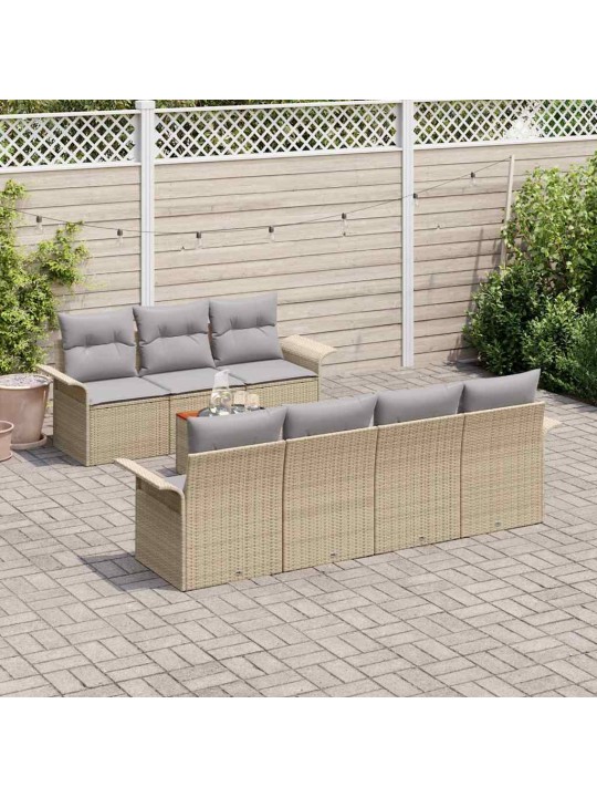 Aia diivanikomplekt 8 tk beež ja heledhall 55 x 55 x 37 cm