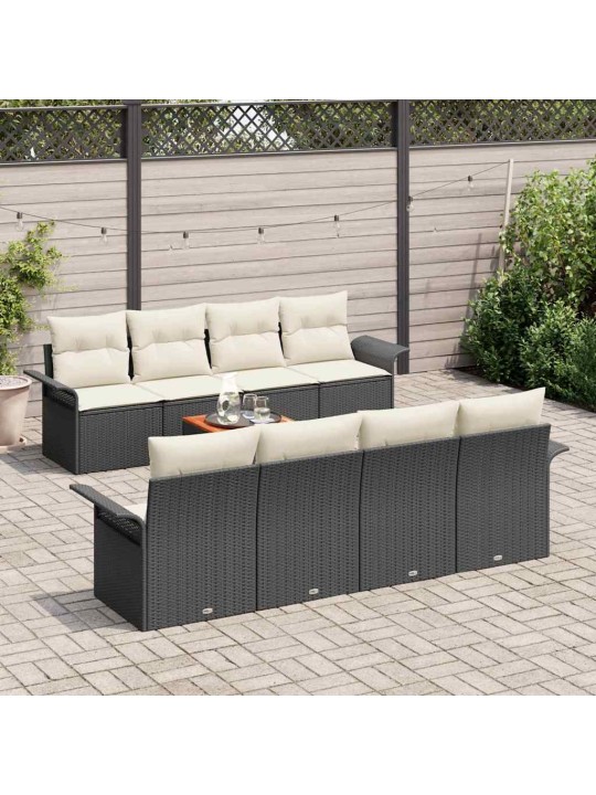 Aia diivanikomplekt padjaga 7 tk must ja kreem 55 x 55 x 37 cm