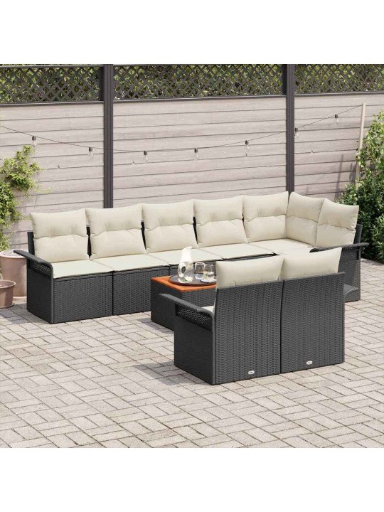 Aia diivanikomplekt padjaga 9 tk must ja kreem 55 x 55 x 37 cm