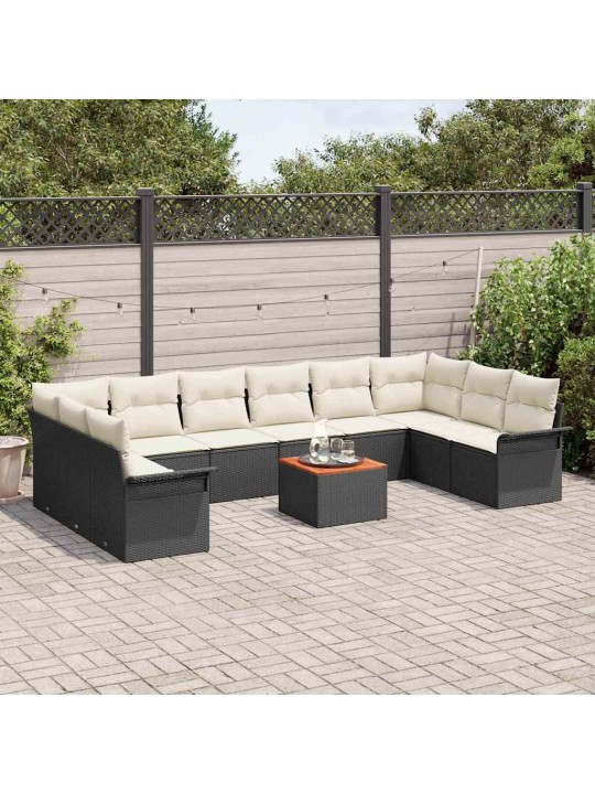 Aia diivanikomplekt 11 tk must ja kreem 55 x 55 x 37 cm