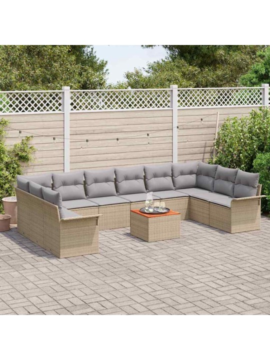 Aia diivanikomplekt 11 tk beež ja heledhall 55 x 55 x 37 cm