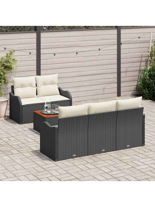 Aia diivanikomplekt padjaga 6 tk must ja kreem 55 x 55 x 37 cm