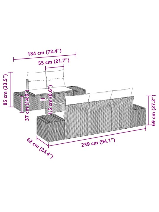 Aia diivanikomplekt 6 tk hall