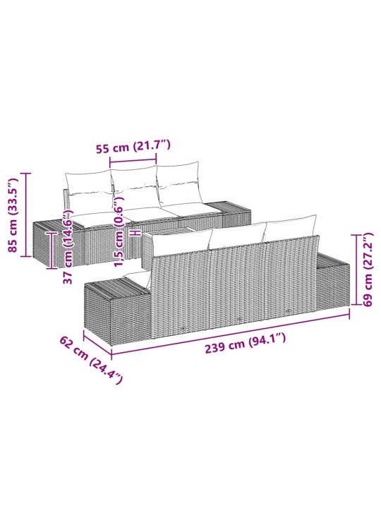 Aia diivanikomplekt 7 tk hall