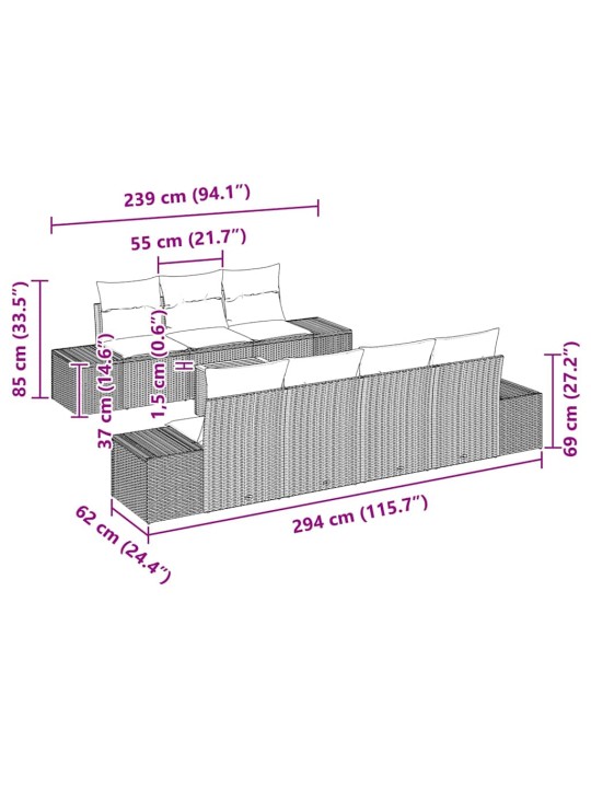 Aia diivanikomplekt 8 tk hall