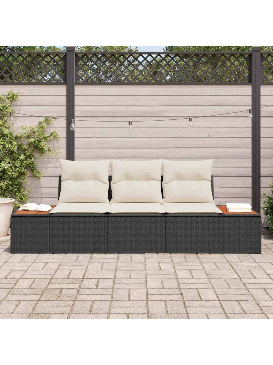 Aia diivanikomplekt 3 tk must ja kreemjas 239 x 62 x 85 cm