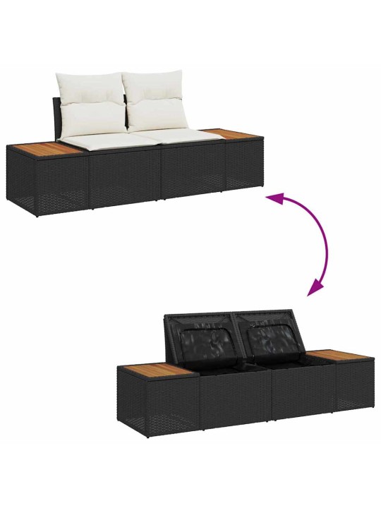 Aia diivanikomplekt 3 tk must ja kreemjas 239 x 62 x 85 cm