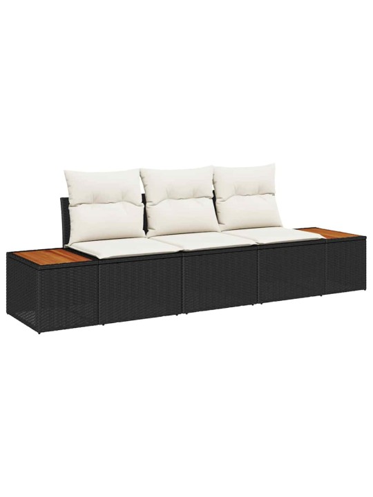 Aia diivanikomplekt 3 tk must ja kreemjas 239 x 62 x 85 cm