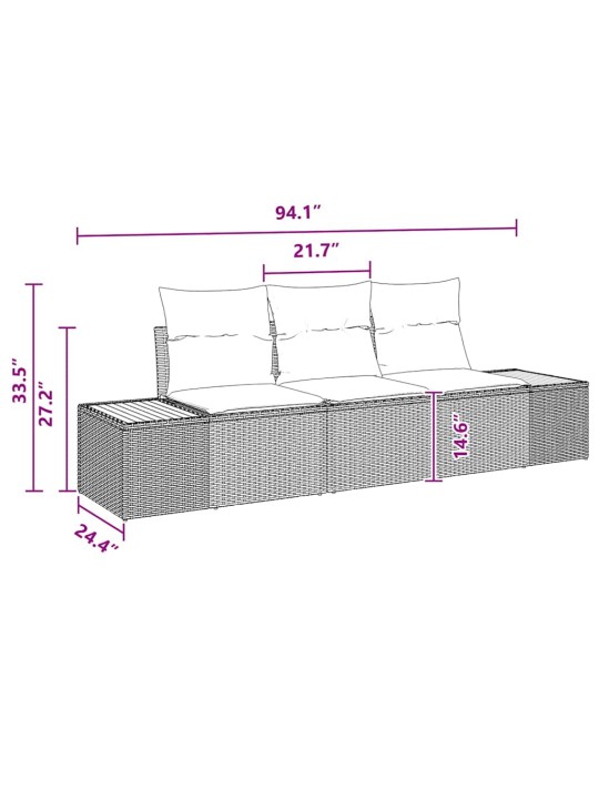 Aia diivanikomplekt 3 tk must 239 x 62 x 85 cm polürooster