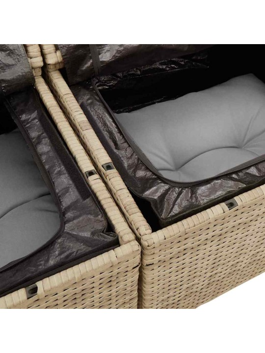 Aia diivanikomplekt 3 tk beež ja helehall 239 x 62 x 85 cm
