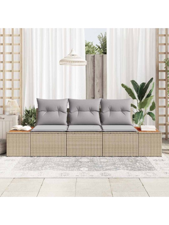 Aia diivanikomplekt 3 tk beež ja helehall 239 x 62 x 85 cm