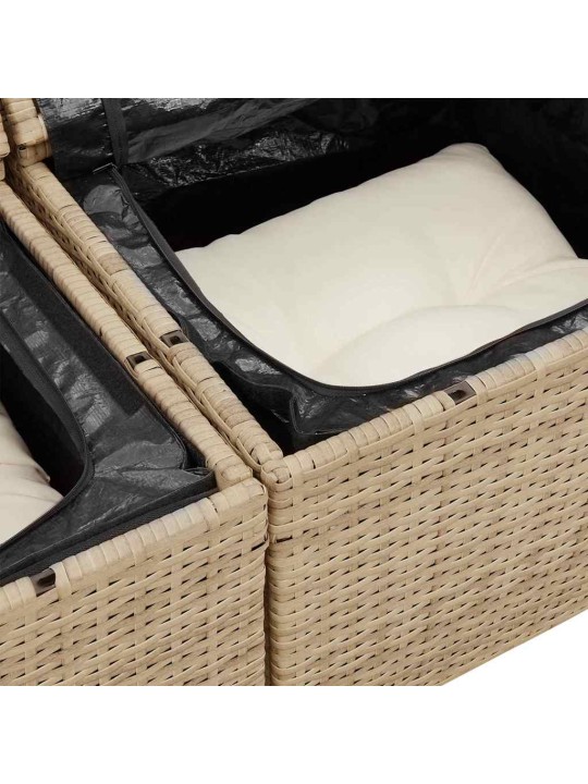 Aia diivanikomplekt 3 tk beež ja kreemjas 239 x 62 x 85 cm