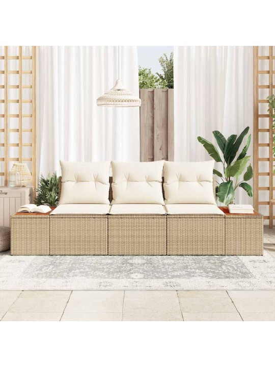 Aia diivanikomplekt 3 tk beež ja kreemjas 239 x 62 x 85 cm