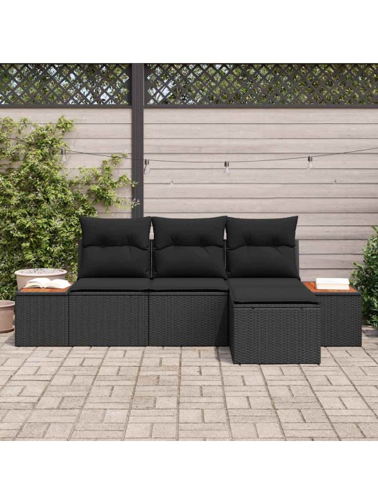 Aia diivanikomplekt 4 tk must 184 x 62 x 85 cm polürooster