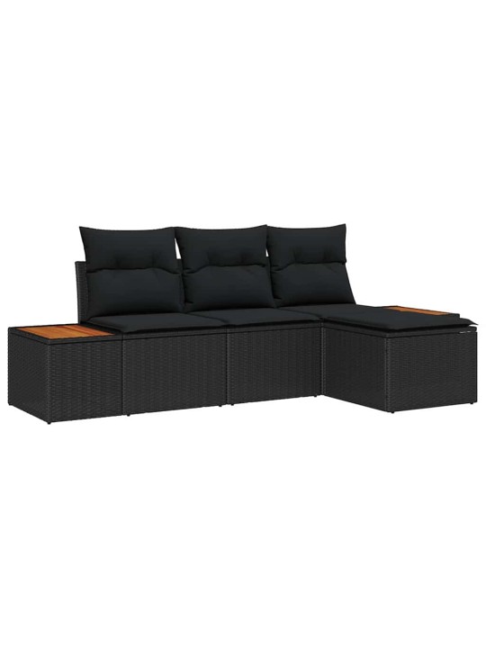 Aia diivanikomplekt 4 tk must 184 x 62 x 85 cm polürooster