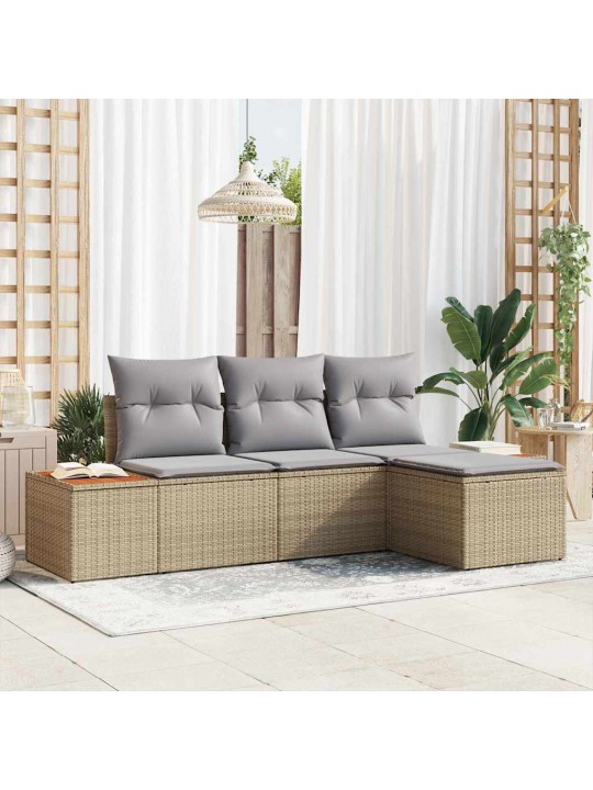 Aia diivanikomplekt 4 tk beež ja helehall 184 x 62 x 85 cm