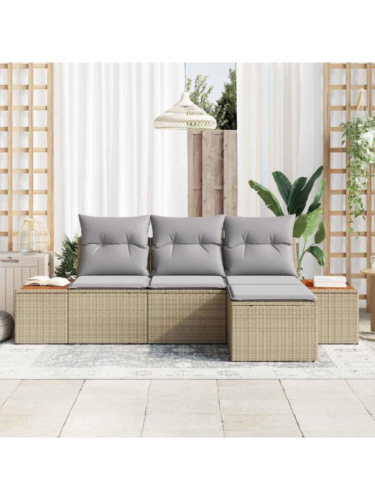 Aia diivanikomplekt 4 tk beež ja helehall 184 x 62 x 85 cm