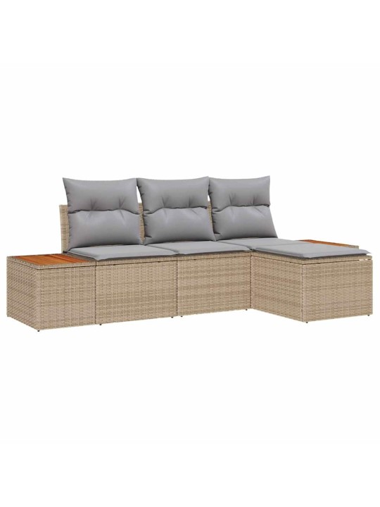 Aia diivanikomplekt 4 tk beež ja helehall 184 x 62 x 85 cm