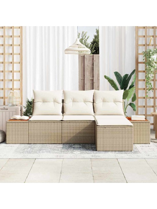 Aia diivanikomplekt 4 tk beež ja kreemjas 184 x 62 x 85 cm